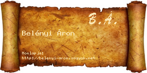 Belényi Áron névjegykártya