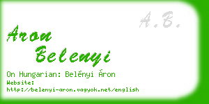 aron belenyi business card